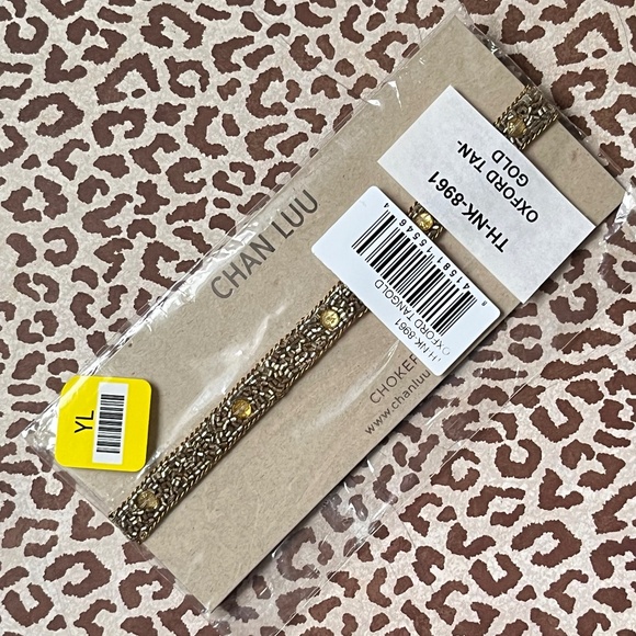 CHAN LUU Bohemian Choker Necklace Embellished Tan & Golden A - Picture 4 of 8